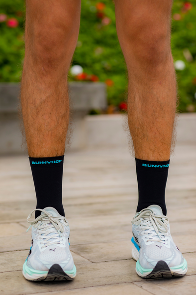 Swim Bike Run Negro Celeste